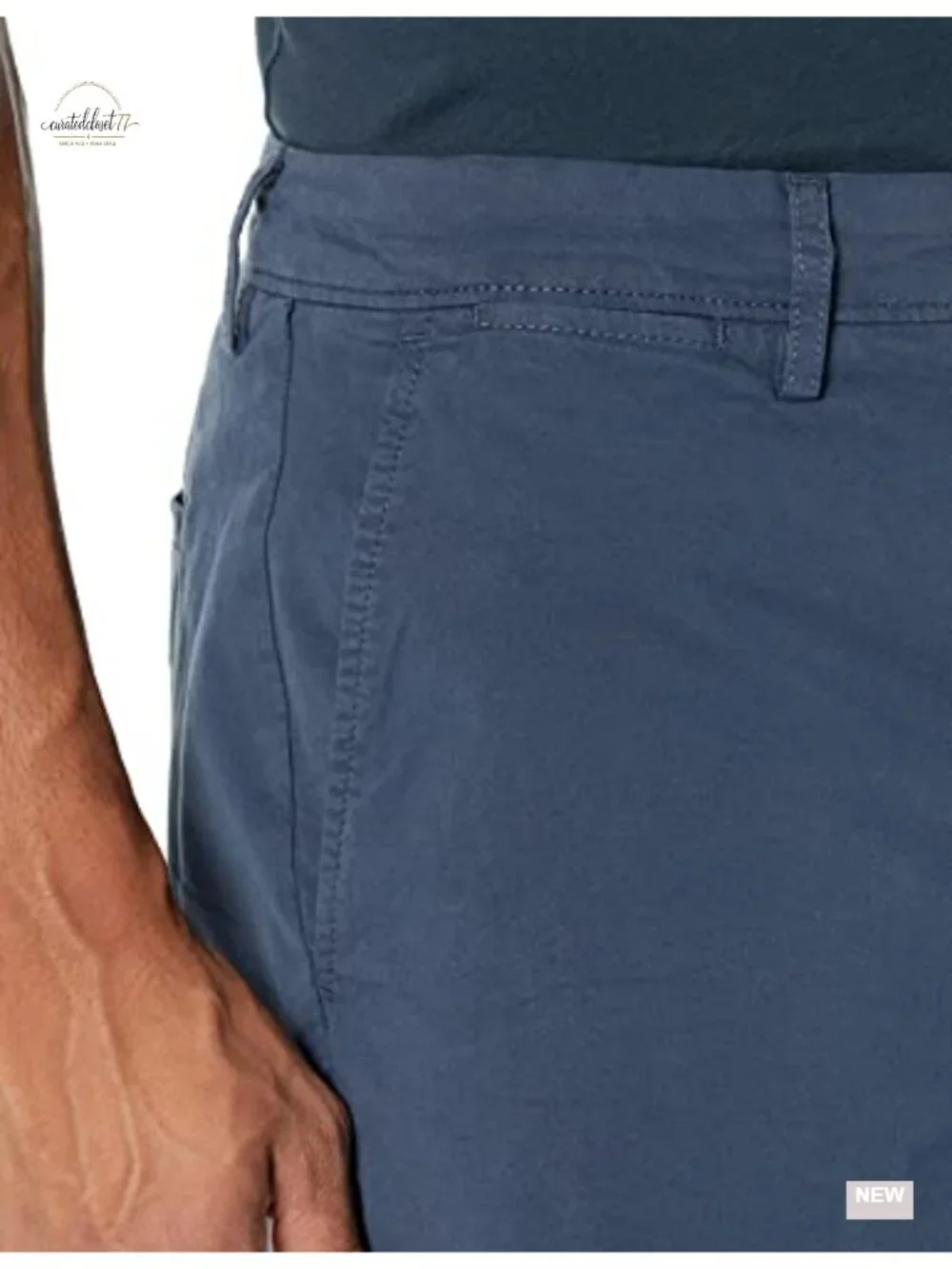 Men's Slim-Fit Flat-Front Stretch Chino Shorts with Elastic Waistband
